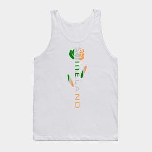 Irish Flag Rose Flower Tank Top